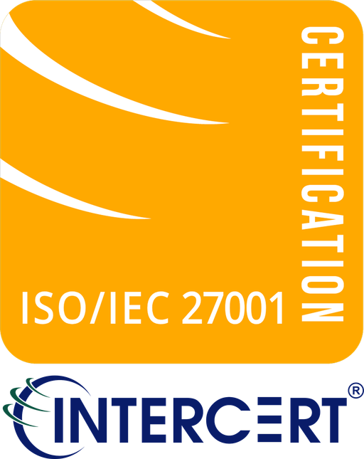 ISO/IEC 27001 certification mark issued by Intercert